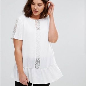 ASOS CURVE smock top with Lace Detail
